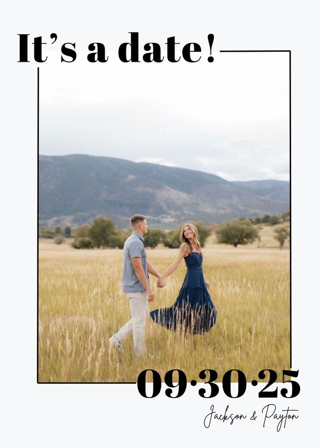 It's a date save the date template, front