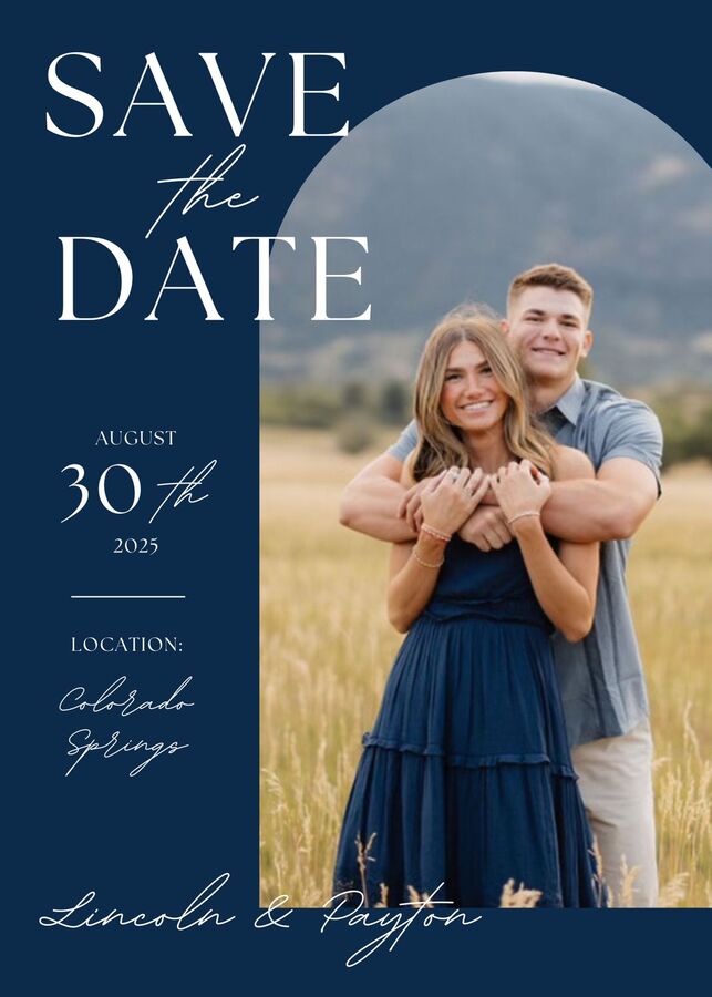 Navy save the date template, front