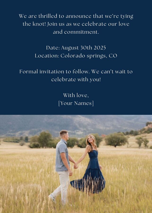 Navy save the date template, back
